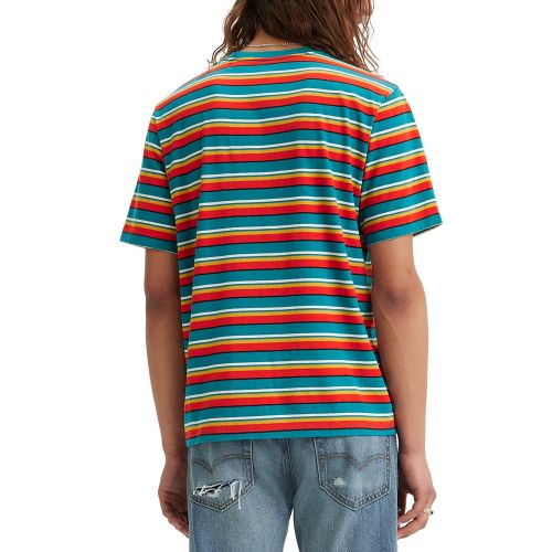 리바이스 Mens Relaxed-Fit Striped Short Sleeve Crewneck T-Shirt
