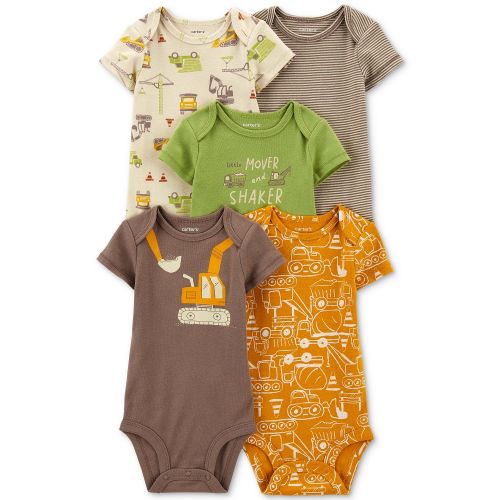 카터스 Baby Boys 5-Pk. Printed Short-Sleeve Bodysuits