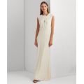 Womens Embellished Cap-Sleeve Gown