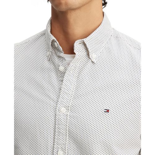 타미힐피거 Mens Dot-Print Button-Down Oxford Shirt