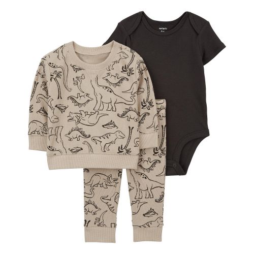 카터스 Baby Boys Dinosaur Print Little Pullover Bodysuit and Pants 3 Piece Set