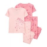 Toddler Carters Toddler Girls Unicorn 100% Snug Fit Cotton Pajamas 4 Piece Set