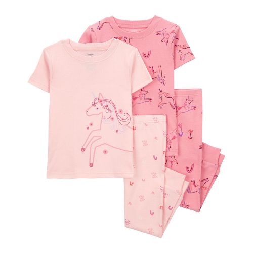 카터스 Toddler Carters Toddler Girls Unicorn 100% Snug Fit Cotton Pajamas 4 Piece Set
