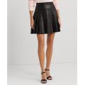 Womens Mini Leather A-Line Skirt