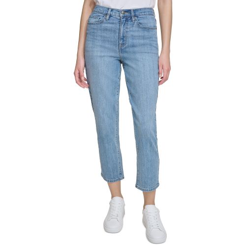 DKNY Womens High-Rise Slim Straight Jeans