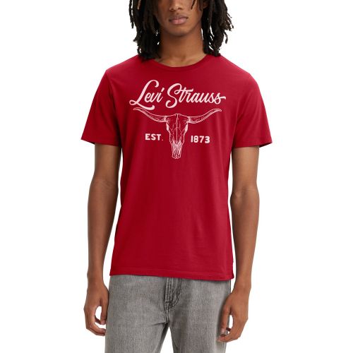 리바이스 Mens Short Sleeve Crewneck Graphic T-Shirt