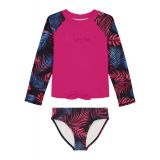 Big Girls Dark Tropical Rashgaurd Set Swimsuit