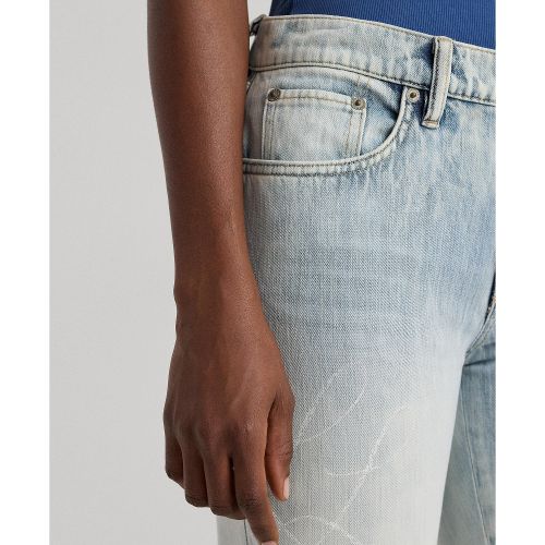 폴로 랄프로렌 Petite Mid-Rise Tapered Patchwork Jeans