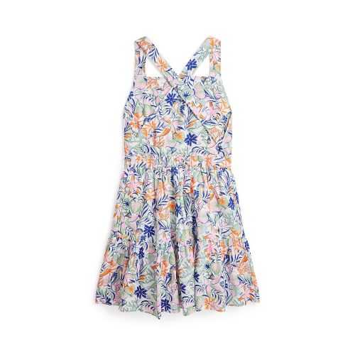 폴로 랄프로렌 Big Girls Tropical-Print Linen-Cotton Dress
