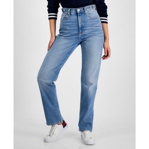 타미힐피거 Womens Julie Straight-Leg Button-Waist Jeans