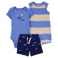 Baby Boys Bodysuit Shorts and Romper 3 Piece Set