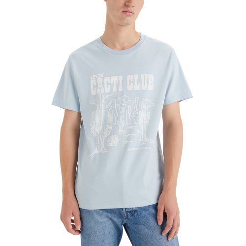 리바이스 Mens Classic-Fit Cacti Club Logo Graphic T-Shirt