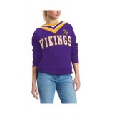Womens Purple Minnesota Vikings Heidi Raglan V-Neck Sweater