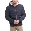 Mens Sherpa Lined Hooded Quilted Puffer Jacket