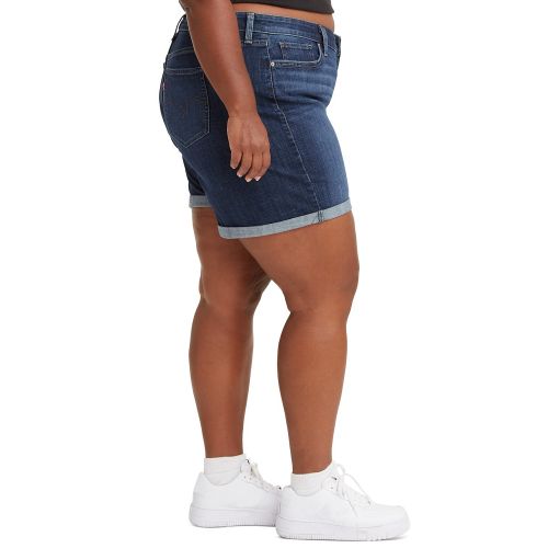 리바이스 Trendy Plus Size Mid-Length Stretch Denim Shorts