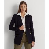 Womens Double-Breasted Wool Crepe Blazer