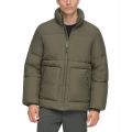 Mens Refined Quilted Full-Zip Stand Collar Puffer Jacket