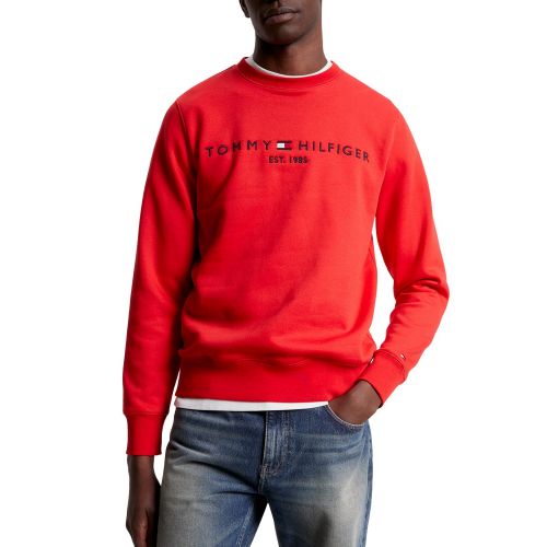 타미힐피거 Mens Embroidered Logo Fleece Sweatshirt