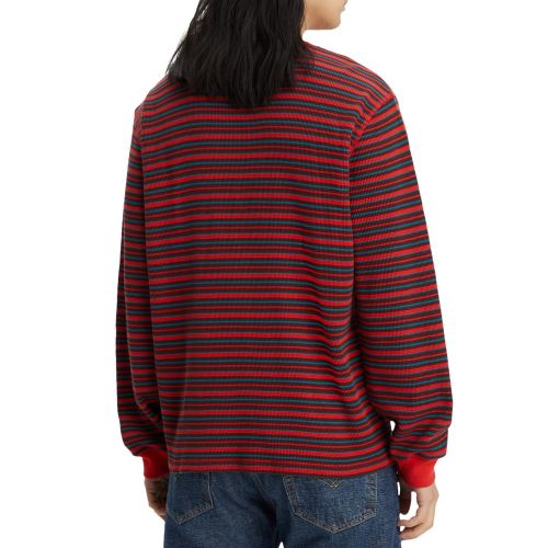 리바이스 Mens Waffle Knit Thermal Long Sleeve T-Shirt