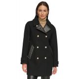 Womens Double-Breasted Wool Blend Coat