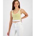 Womens Cropped Ribbed Sleeveless Sweater