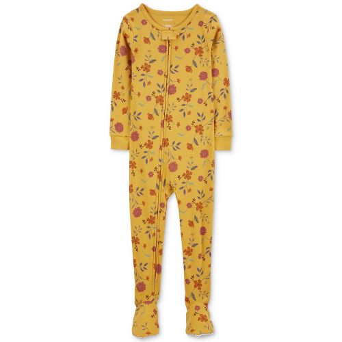 카터스 Toddler Girls One-Piece Floral-Print 100% Snug-Fit Footed Pajamas
