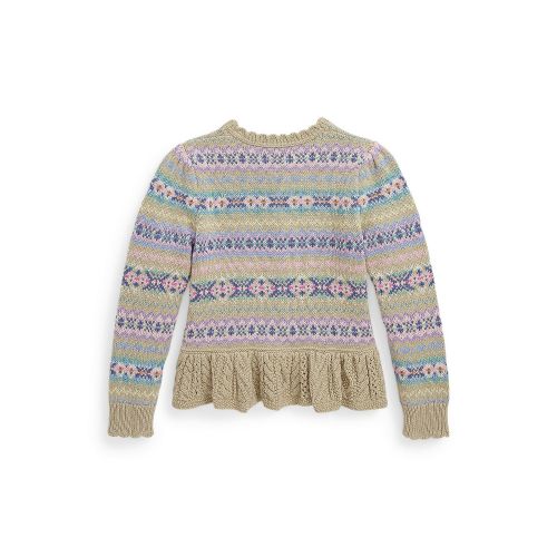 폴로 랄프로렌 Toddler and Little Girls Fair Isle Cotton-Cashmere Cardigan Sweater