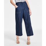 Womens High-Rise Wide-Leg Ankle Jeans