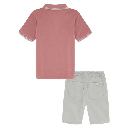  Little Boys Monogram Pocket Pique Short Sleeve Polo Shirt and Twill Shorts 2 Piece Set