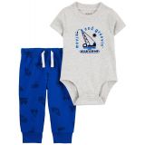 Baby Boys Construction Bodysuit and Pants 2 Piece Set