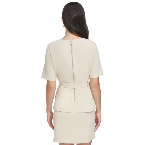 DKNY Womens Short-Sleeve Utility Pocket Dress