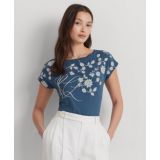 Womens Floral Embroidered Tee