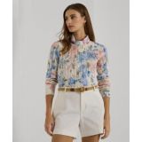 Womens Floral Cable-Knit Sweater Regular & Petite