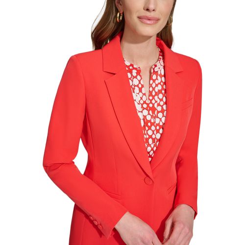 DKNY Womens One-Button Topper Jacket