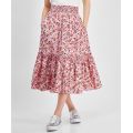 Womens Smocked Ditsy Floral Skirt