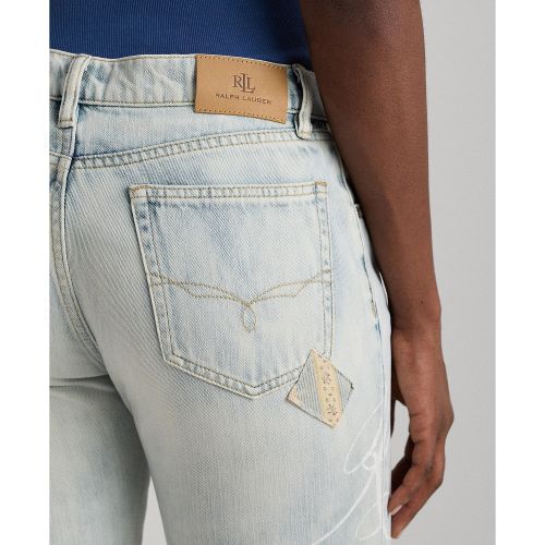 폴로 랄프로렌 Petite Mid-Rise Tapered Patchwork Jeans