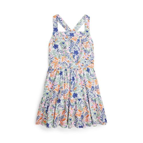 폴로 랄프로렌 Big Girls Tropical-Print Linen-Cotton Dress