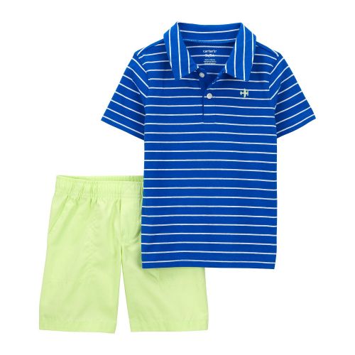 카터스 Toddler Boys Polo Shirt and Shorts 2 Piece Set