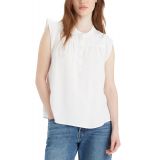 Womens Jace Sleeveless Partial-Button-Front Blouse