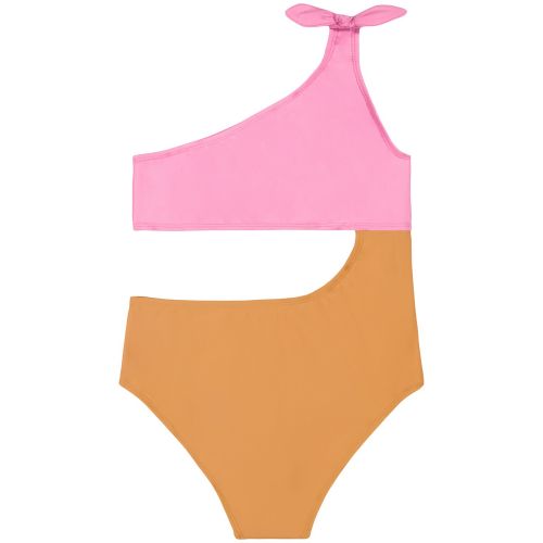  Big Girls Colorblock Cut Out One Piece Swimsuit