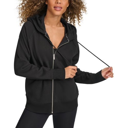 DKNY Womens Exploded-Logo Front-Zip Hoodie