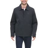Mens Classic Front-Zip Filled Micro-Twill Jacket