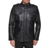 Mens Faux Leather Four Pocket Field Jacket
