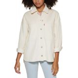 Womens Zip-Front Lined Oversized Shacket
