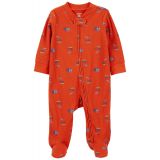 Baby Boys Construction Zip Up Cotton Blend Sleep and Play