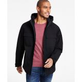 Mens Hooded Zip-Front Two-Pocket Jacket
