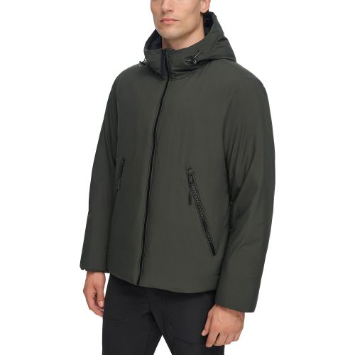DKNY Mens Hooded Full-Zip Jacket