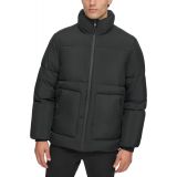 Mens Refined Quilted Full-Zip Stand Collar Puffer Jacket
