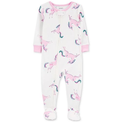 카터스 Toddler Girls 1-Piece Unicorn Footed Pajama
