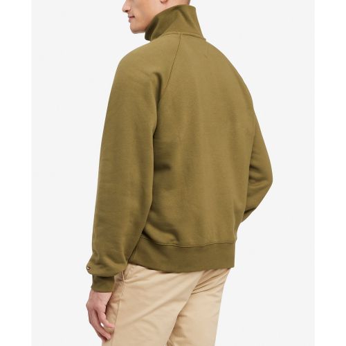 타미힐피거 Mens Quarter-Zip Long Sleeve Logo Sweatshirt
